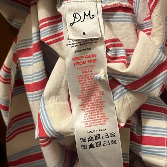 Anthropologie Damson Madder Dress Josephine Sailor Striped Collared Midi Sz US 2 - Picture 15 of 16